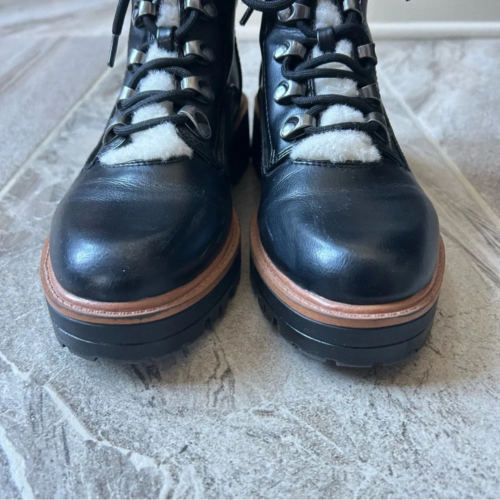Indigo rd. Irindiran Women's Black Lace Up Combat Hiker Ankle Boots, Size 6.5